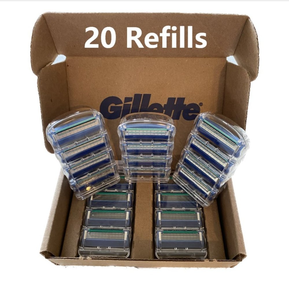Genuine Gillette 5 Razor Blade Refills 20 Count also fits Fusion handle